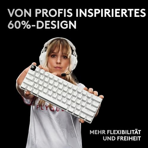 Logitech G PRO X 60 Lightspeed kabellose Gaming-Tastatur, Ultra-kompakte mechanische 60%-TKL-Tastatur für PC (QWERTZ DE) + PRO X Superlight 2 Lightspeed Kabellose Gaming-Maus - Weiß Bild 6