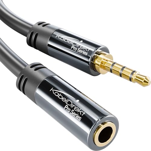 KabelDirekt – Headset-Verlängerungskabel, in Deutschland entwickelt – 5X 1,5m (Kabel-Verlängerung für Gaming Headsets oder Kopfhörer mit Mikrofon, TRRS 4-polig, 3,5mm Stecker auf Buchse) Bild 1
