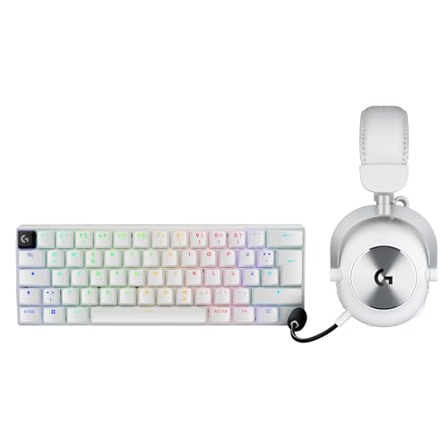 Logitech G PRO X 60 Lightspeed kabellose Gaming-Tastatur, Ultra-kompakte mechanische 60%-TKL-Tastatur für PC (QWERTZ DE) + PRO X 2 Lightspeed Wireless Gaming Headset - Weiß Bild 1