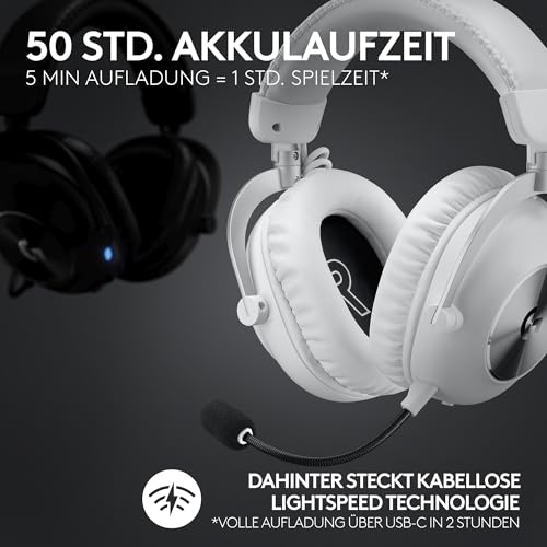 Logitech G PRO X 60 Lightspeed kabellose Gaming-Tastatur, Ultra-kompakte mechanische 60%-TKL-Tastatur für PC (QWERTZ DE) + PRO X 2 Lightspeed Wireless Gaming Headset - Weiß Bild 3