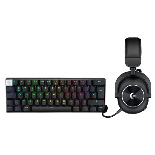Logitech G PRO X 60 Lightspeed kabellose Gaming-Tastatur, Ultra-kompakte mechanische 60%-TKL-Tastatur für PC (QWERTZ DE) + PRO X 2 Lightspeed Wireless Gaming Headset - Schwarz Bild 1