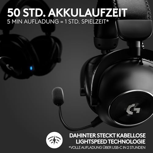 Logitech G PRO X 60 Lightspeed kabellose Gaming-Tastatur, Ultra-kompakte mechanische 60%-TKL-Tastatur für PC (QWERTZ DE) + PRO X 2 Lightspeed Wireless Gaming Headset - Schwarz Bild 4