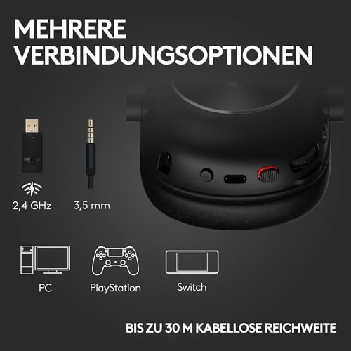 Logitech G PRO X 60 Lightspeed kabellose Gaming-Tastatur, Ultra-kompakte mechanische 60%-TKL-Tastatur für PC (QWERTZ DE) + PRO X 2 Lightspeed Wireless Gaming Headset - Schwarz Bild 6