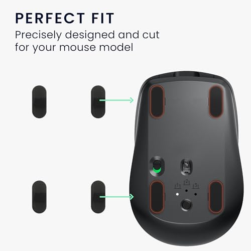 kwmobile Mouse Feet Sticker kompatibel mit Logitech MX Anywhere 3 Ersatz Glider - Mausfüße passgenau - Maus Glides in Schwarz Bild 3