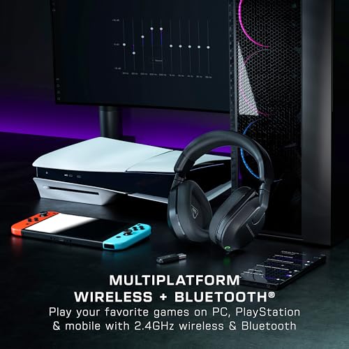 Turtle Beach Stealth 600 PC Kabelloses Gaming Headset w/ 80hr Stunden, 50mm Lautsprecher und Bluetooth für PC, PS5, PS4, Schwarz Bild 2
