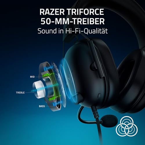 Razer BlackShark V2 X (Playstation) - Kabelgebundenes E-Sport Headset für Playstation Konsole (250g, Nierenmikrofon, 50mm Treiber, Passive Geräuschunterdrückung, 3,5mm Anschluss) Schwarz Bild 2