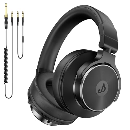 syndesmos Over Ear Kopfhörer mit Kabel, 50mm Treiber DJ Kopfhörer Professionell Studio Kopfhörer 3,5mm/6,35mm Klinke Share-Port DJ Headphones für Studio, Podcast, Monitoring, PC, Handy, E-Drum Gitarre Bild 1