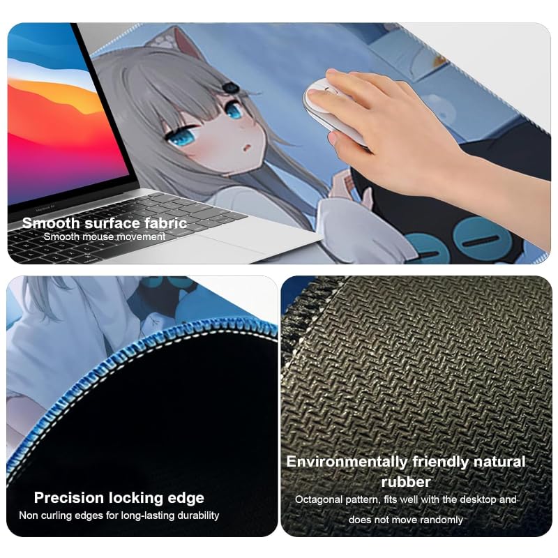 Gaming-Mauspad, 900 x 400 x 3 mm, rutschfest, Gamer, Mauspad, Anime, Schreibtischunterlage, Mausunterlage, Computer-Matte, Comic Girl Mouse Pad Bild 4