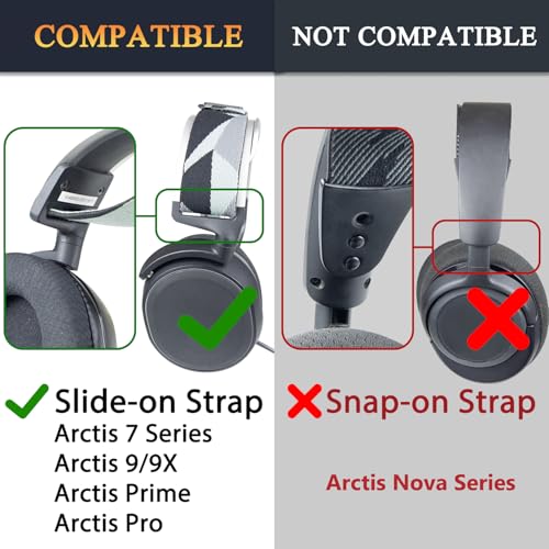 SOULWIT Flexibler Stoff Ersatz Kopfband Headband für SteelSeries Arctis 7/7+/7X/7P/7P+/9/9X/Pro/Prime Gaming Headset, Kopfhörer-Ersatzband, Stirnband Kopfpolster Reparaturteil Bild 3