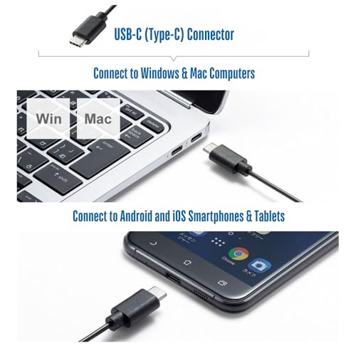 CBUS Kabelgebundene USB-C-Maus, 6 Tasten, leises Klicken, Computermaus, 4 DPI-Geschwindigkeiten, ergonomisch, LED-Hintergrundbeleuchtung, kompatibel mit Mac, Chromebook, HP, Dell XPS, ASUS, Surface, Bild 4