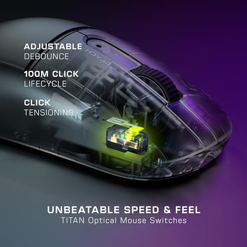 Turtle Beach Burst II Air – Kabellose 2,4-GHz-Gaming-Maus: ultraleichte 47 g, Optical Switches, symmetrisch, optischer Sensor, 26k DPI, Bluetooth, bis zu 120h Akkulaufzeit - Schwarz Bild 2