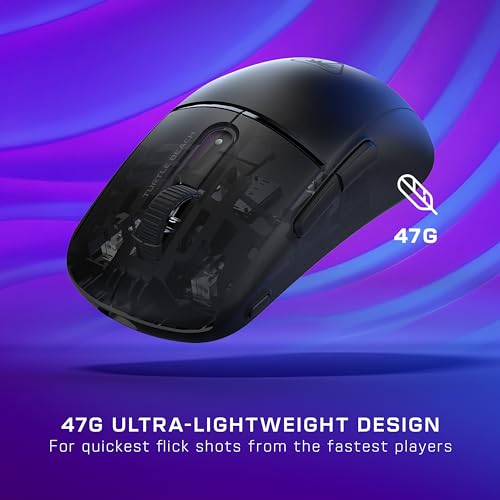 Turtle Beach Burst II Air – Kabellose 2,4-GHz-Gaming-Maus: ultraleichte 47 g, Optical Switches, symmetrisch, optischer Sensor, 26k DPI, Bluetooth, bis zu 120h Akkulaufzeit - Schwarz Bild 3