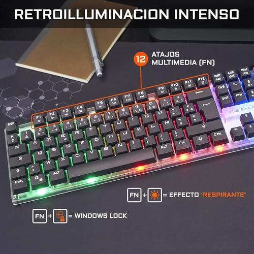 G-Lab Combo Yttrium - Set mit Tastatur und Maus, 3-in-1-Kombination mit QWERTY-Gaming-Tastatur, 105 Tasten, Gamer-Maus 2600 DPI, Gamer-Mauspad, PC/PS4/PS5 Bild 3