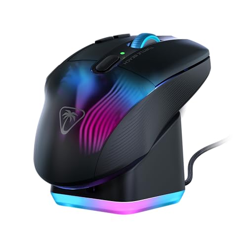 Turtle Beach Kone XP Air – Kabellose, anpassbare und ergonomische RGB-Gaming-Maus, Bluetooth, optischer Sensor 19K DPI, bis zu 100-Stunden-Akku und Ladestation - Schwarz Bild 1