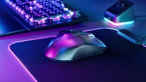 Turtle Beach Kone XP Air – Kabellose, anpassbare und ergonomische RGB-Gaming-Maus, Bluetooth, optischer Sensor 19K DPI, bis zu 100-Stunden-Akku und Ladestation - Schwarz Bild 2