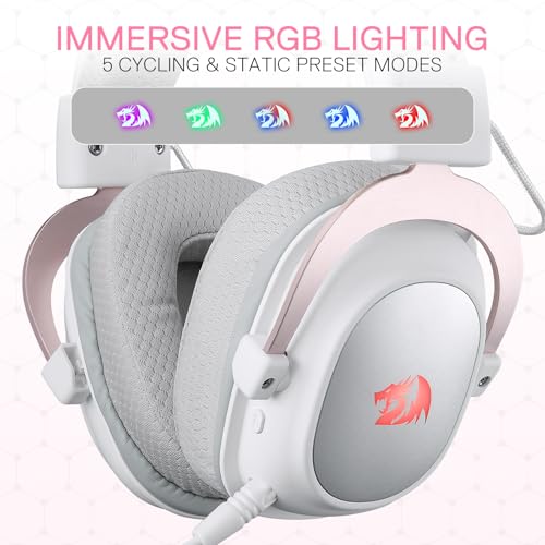Redragon H510 PRO 3-Modus-RGB-Gaming-Headset – 7.1-Surround-Sound – 53-mm-Audiotreiber in Memory Foam-Ohrpolstern mit strapazierfähigem Stoffbezug – Kopfhörer für mehrere Plattformen Bild 4