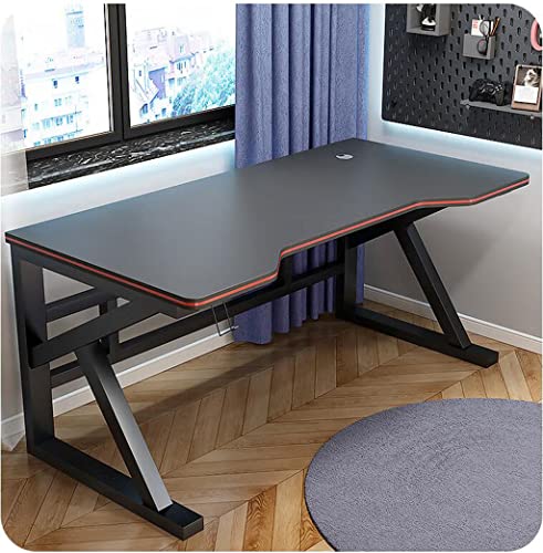 Einfacher Gaming-Schreibtisch, K-förmiger Gamer-Arbeitsplatz, Home-Office-PC-Laptop-Arbeitsplatz, Gaming-Computertisch, Headset-Haken mit robustem Metall- und Holz-Computertisch, Weiß-L 100 Bild 2