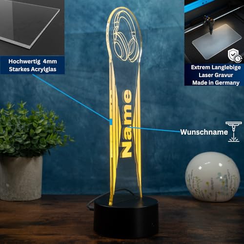 Personalisierte LED Kopfhörerhalterung, Gaming Dekoration Geschenkidee für Gamer und Zocker, 000000004 Bild 2