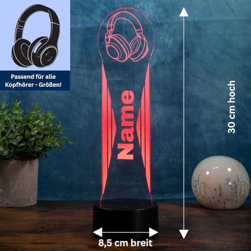 Personalisierte LED Kopfhörerhalterung, Gaming Dekoration Geschenkidee für Gamer und Zocker, 000000004 Bild 5