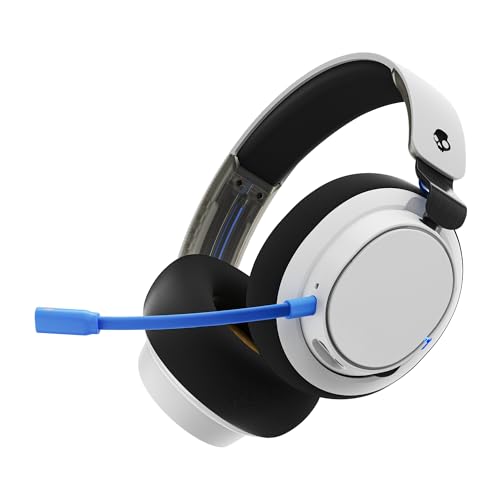 Skullcandy SLYR Pro Wireless Over-Ear Gaming Headset mit USB-A-Sender mit Besonders Niedriger Latenz für Playstation, Xbox, PC oder Nintendo Switch - White/Blau Bild 1