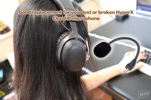Ersatz-Spielmikrofon für HyperX Cloud III 3 Gaming-Headset, abnehmbares 3,5-mm-Bügelmikrofon Bild 3