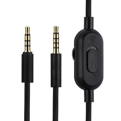 G PRO X G233 G433 G PRO Ersatzkabel, kompatibel mit Logitech G PRO X G233 G433 G PRO Gaming-Headset, Inline-Stummschaltung, Lautstärkeregler mit Mikrofon, Kopfhörer-Audio-Verlängerungskabel Bild 1