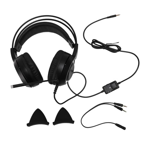 Gaming-Headset, 3,5-mm-Stecker, Stereo, Katzenohren, Over-Ear-Headset, Rauschunterdrückung, In-Line-Steuerung für PC (Yunseity7t1hod6yg0-11) Bild 6