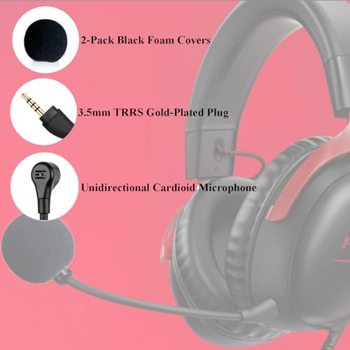 Ersatz-Mikrofon passend für kabelgebundenes und kabelloses HyperX Cloud 3 III Gaming-Headset, abnehmbares geräuschunterdrückendes kristallklares Sound-Spielmikrofon Bild 3