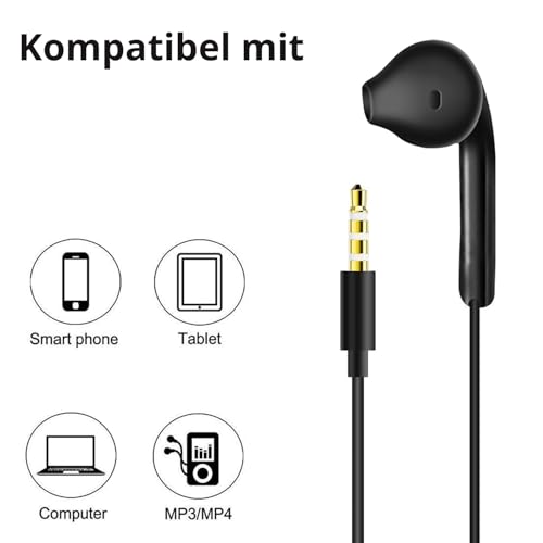 2 Pack kopfhörer mit Kabel in Ear kopfhörer Kabel Ohrhörer mit Mikrofon und Lautstärkeregler Headset mit 3.5mm Kopfhörern für Phone Samsung Huawei Android Smartphone Laptop MP3 Players Bild 4