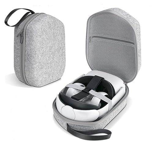 VR-Brillen-Aufbewahrungstasche, Eva, Kratzfest, Tragbare VR-Gaming-Brillen-Tragetasche Für Oculus Quest Headset-Controller, Schützende Aufbewahrungsbox (grau) Bild 4