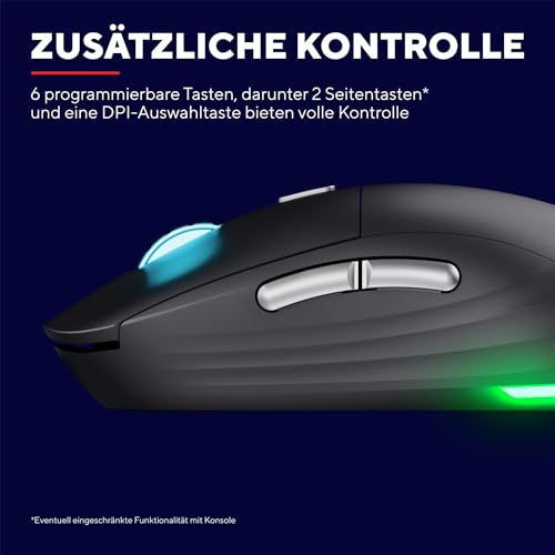 Trust Gaming GXT 926 Redex II Gaming Maus Kabellos 2.4GHz 65 Stunden Akkulaufzeit, Kailh-Schalter, 10000 DPI, 6 Programmierbare Tasten, Wiederaufladbare Gaming-Maus Laptop Computer – Schwarz Bild 5