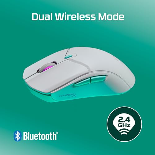 HyperX Pulsefire Haste 2 Core Wireless Gaming-Maus – Leichtgewicht mit 2,4 GHz & Bluetooth, bis zu 100 Std. Akkulaufzeit, 12000 DPI, RGB, für PC & Konsole, Schwarz Bild 2