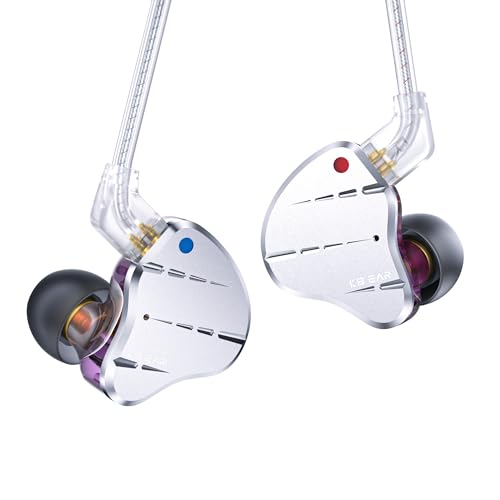 KINBOOFI KBEAR KS10 Ohrmonitore Kopfhörer, professionelle Kabel Ohrhörer Earphone, HiFi Kbear im Ohrmonitor Kopfhörer Musiker Headset IEM Kopfhörer mit abnehmbarem 2 Pin Kabel（Lila, ohne Mikrofon） Bild 1