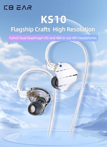 KINBOOFI KBEAR KS10 Ohrmonitore Kopfhörer, professionelle Kabel Ohrhörer Earphone, HiFi Kbear im Ohrmonitor Kopfhörer Musiker Headset IEM Kopfhörer mit abnehmbarem 2 Pin Kabel（Lila, ohne Mikrofon） Bild 2
