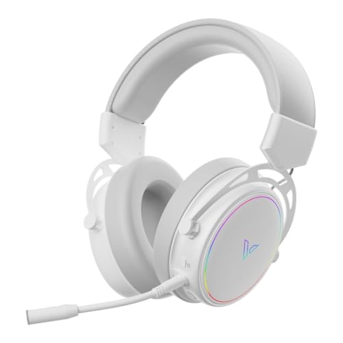 Rapoo VH800 kabelloses Gaming Over-Ear Headset, Flexibles Mikrofon mit Stummschaltung, Ohrpolster Kunstleder, 46h Akku, Headphone Bluetooth und 2,4Ghz PC/Mac/Xbox One/PS4/Nintendo Switch - White Bild 1