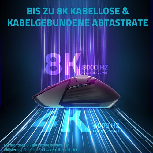 Rapoo VT0PRO kabellose 2,4 GHz High-Performance Gaming-Maus mit 26000 DPI optischem Sensor, 50 G Beschleunigung, 650 IPS, bis zu 160h Akkulaufzeit, PC/Mac - Schwarz Bild 3