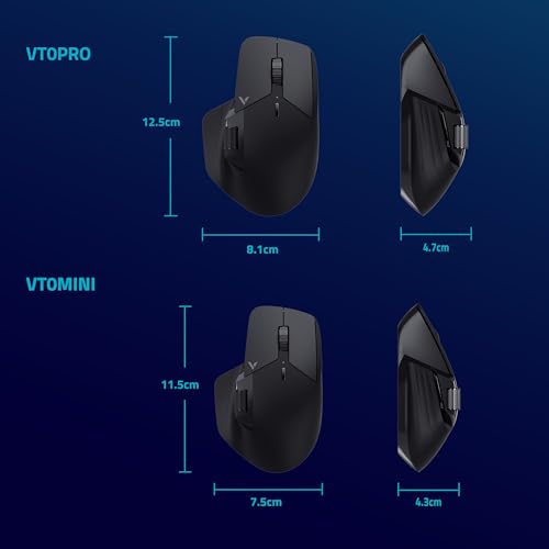 Rapoo VT0PRO kabellose 2,4 GHz High-Performance Gaming-Maus mit 26000 DPI optischem Sensor, 50 G Beschleunigung, 650 IPS, bis zu 160h Akkulaufzeit, PC/Mac - Schwarz Bild 7