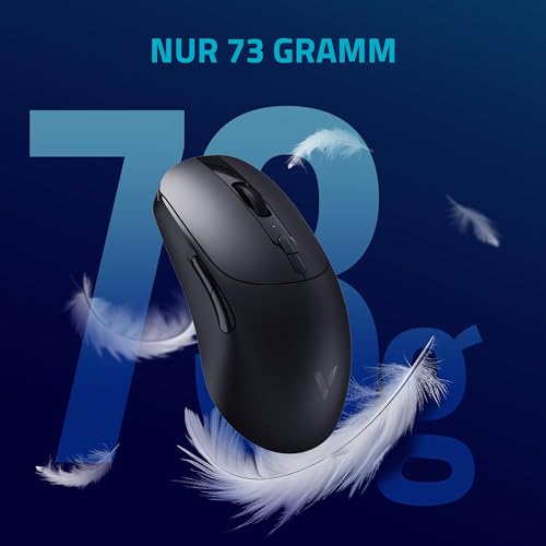Rapoo V200PRO kabellose 2,4 GHz High-Performance Gaming-Maus mit 26000 DPI optischem Sensor, 50 G Beschleunigung, 650 IPS, bis zu 160h Akkulaufzeit, PC/Mac - Schwarz Bild 5