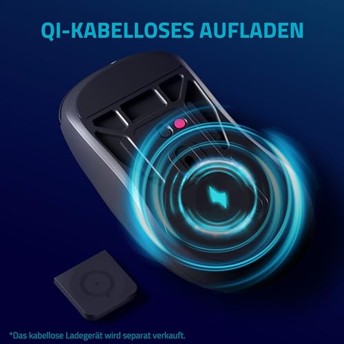 Rapoo V200PRO kabellose 2,4 GHz High-Performance Gaming-Maus mit 26000 DPI optischem Sensor, 50 G Beschleunigung, 650 IPS, bis zu 160h Akkulaufzeit, PC/Mac - Schwarz Bild 6