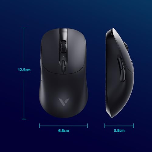 Rapoo V200PRO kabellose 2,4 GHz High-Performance Gaming-Maus mit 26000 DPI optischem Sensor, 50 G Beschleunigung, 650 IPS, bis zu 160h Akkulaufzeit, PC/Mac - Schwarz Bild 7