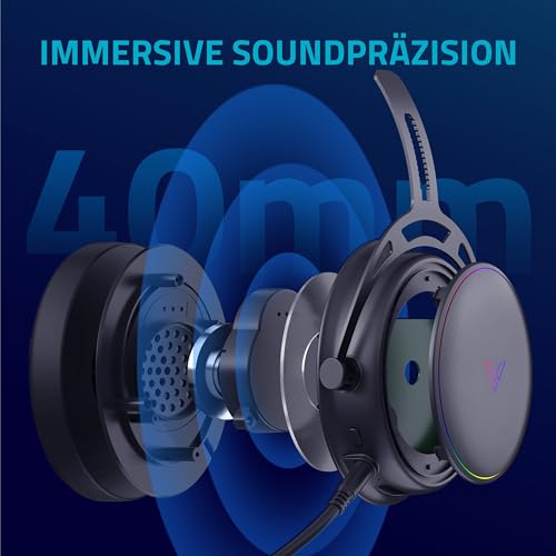 Rapoo VH800 kabelloses Gaming Over-Ear Headset, Flexibles Mikrofon mit Stummschaltung, Ohrpolster Kunstleder, 46h Akku, Headphone Bluetooth und 2,4Ghz PC/Mac/Xbox One/PS4/Nintendo Switch - Space Grey Bild 6