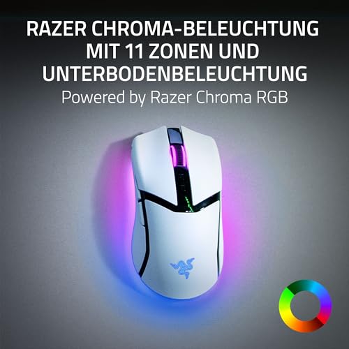 Razer Cobra Pro - kabellose Gaming-Maus mit RGB - Optischer Focus Pro Sensor mit 30K DPI (10 Anpassbare Tasten, HyperSpeed Wireless Polling 8K Hz, Bluetooth, Chroma-Beleuchtung mit 11 Zonen) Weiß Bild 4