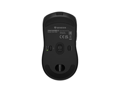 Genesis Zircon 500 G2 Wireless Gaming Maus – 10.000 DPI Pixart PMW3325, 2,4 GHz/BT 5.0/USB-C, 52 g Ultraleicht, mechanische Huano 90M Switches, 6 Tasten, Makros & Software, PC/Windows/Linux Bild 3