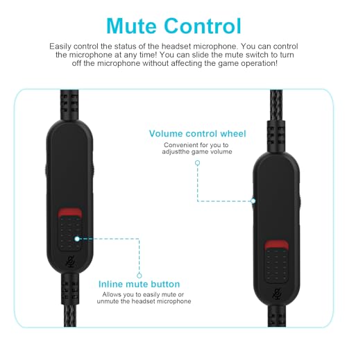 Ersatz-Cloud-Alpha-Kabel, Audiokabel mit Stummschaltung und Lautstärkeregler, kompatibel mit Kingston Cloud Alpha und Cloud Mix Gaming-Headset, Schwarz Bild 3