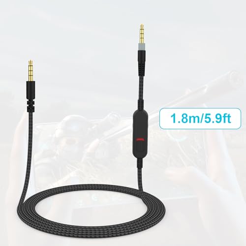 Ersatz-Cloud-Alpha-Kabel, Audiokabel mit Stummschaltung und Lautstärkeregler, kompatibel mit Kingston Cloud Alpha und Cloud Mix Gaming-Headset, Schwarz Bild 5