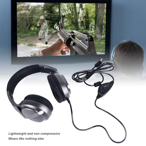 GOWENIC Gaming-Headset mit Geräuschunterdrückendem Mikrofon und RGB-Licht, Faltbarer USB-Kopfhörer, Over-Ear, 50-mm-Treiber, für für One, Laptop, Weiches Bild 4