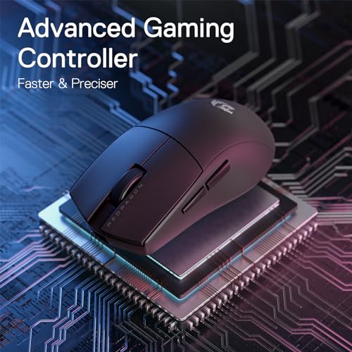 Redragon M916 Kabellose Gaming Maus, 49G Ultra-Light 8K DPI 2.4G Kabellose Gaming-Maus mit ergonomischem Griff, voll programmierbare Tasten, Software unterstützt DIY Keybinds & DPI, Schwarz Bild 5