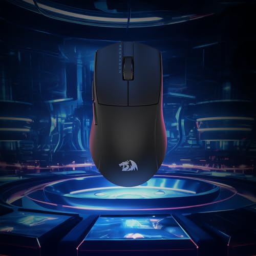 Redragon M916 Kabellose Gaming Maus, 49G Ultra-Light 8K DPI 2.4G Kabellose Gaming-Maus mit ergonomischem Griff, voll programmierbare Tasten, Software unterstützt DIY Keybinds & DPI, Schwarz Bild 7
