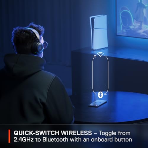 SteelSeries Arctis Nova 5 Wireless Multi-System Gaming Headset — Neodym-Magnettreiber — 100+ Audio-Voreinstellungen — 60 HR Akku — 2,4 GHz oder BT — ClearCast Gen2.X Mikrofon — PC, PS5, PS4, Switch, Bild 4