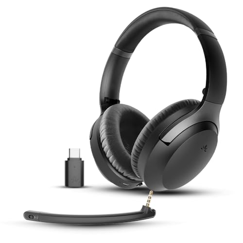 Avantalk Aria Pro 3 – Bluetooth-Headset mit abnehmbares Noise Cancelling Mikrofon für die Arbeit - 20 ms geringe Latenz, Dual-Verbindung (PC + Handy), USB-C-Dongle - für PS5-Gaming, Meetings & Musik Bild 1